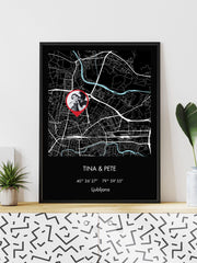 Naloži sliko v galerijo, Zemljevid - Najin trenutek (BLACK)