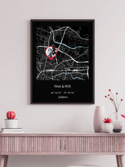Naloži sliko v galerijo, Zemljevid - Najin trenutek (BLACK)