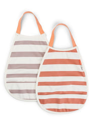 Naloži sliko v galerijo, Done by Deer - Komplet 2 slinčkov Pull-over Stripes, papaya/powder