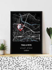 Naloži sliko v galerijo, Zemljevid - Najin trenutek (BLACK)
