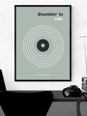 Naloži sliko v galerijo, Najin vajb - grafika z besedilom pesmi 50x70 cm v okvirju
