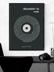 Naloži sliko v galerijo, Najin vajb - grafika z besedilom pesmi 50x70 cm v okvirju
