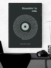 Naloži sliko v galerijo, Najin vajb - grafika z besedilom pesmi 50x70 cm v okvirju
