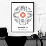 Naloži sliko v galerijo, Najin vajb - grafika z besedilom pesmi 50x70 cm v okvirju
