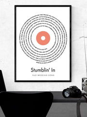 Naloži sliko v galerijo, Najin vajb - grafika z besedilom pesmi 50x70 cm v okvirju
