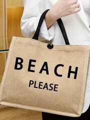 Naloži sliko v galerijo, Torba za na plažo Beach Please - Beige
