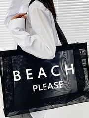 Naloži sliko v galerijo, Torba za na plažo Beach Please - Black
