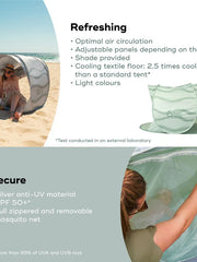 Naloži sliko v galerijo, Babymoov - Zložljiv šotor z UV zaščito Moov &amp; Protect, Green Lagoon
