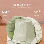 Naloži sliko v galerijo, Babymoov - Zložljiv šotor z UV zaščito Moov &amp; Protect, Green Lagoon
