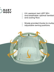 Naloži sliko v galerijo, Babymoov - Zložljiv šotor z UV zaščito Moov &amp; Protect, Green Lagoon
