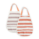 Naloži sliko v galerijo, Done by Deer - Komplet 2 slinčkov Pull-over Stripes, papaya/powder
