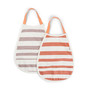 Done by Deer - Komplet 2 slinčkov Pull-over Stripes, papaya/powder