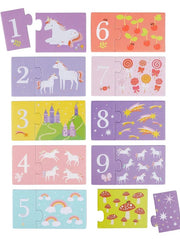 Naloži sliko v galerijo, A Little Lovely Company - Sestavljanka s števili Unicorn Dreams
