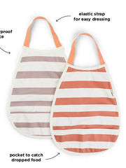 Naloži sliko v galerijo, Done by Deer - Komplet 2 slinčkov Pull-over Stripes, papaya/powder
