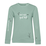 Naloži sliko v galerijo, Pulover Gud vajb gud lajf White
